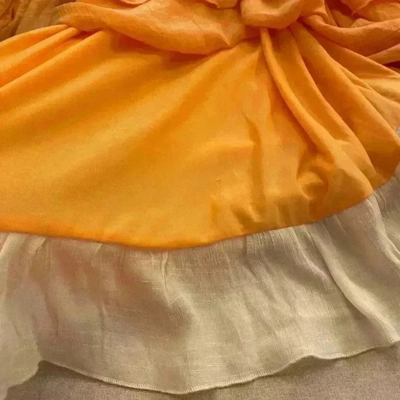 Women's Comfy Orange White Pullover Flowy Pretty Long Top medium - Picture 10 of 12